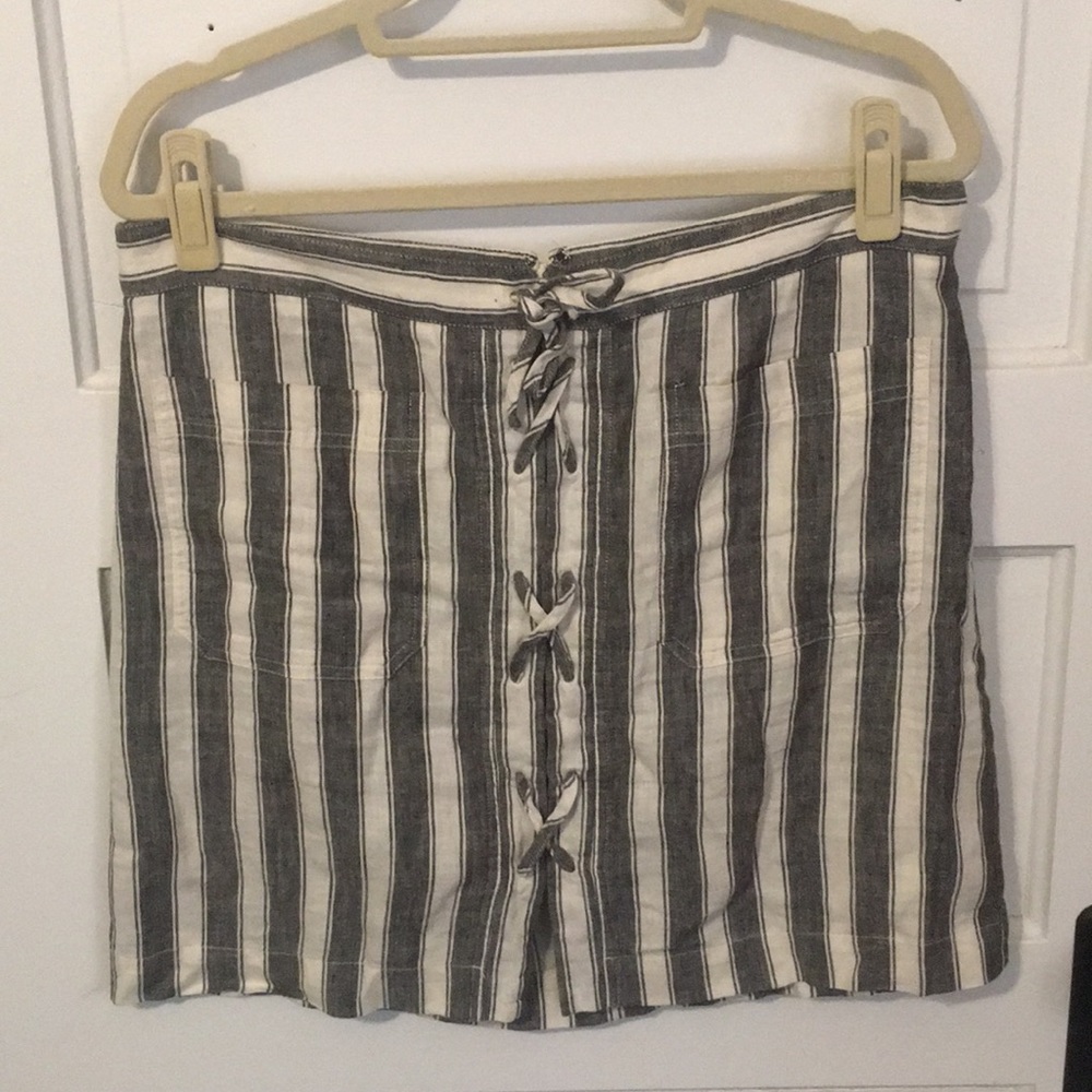 Madewell linen stripped skirt